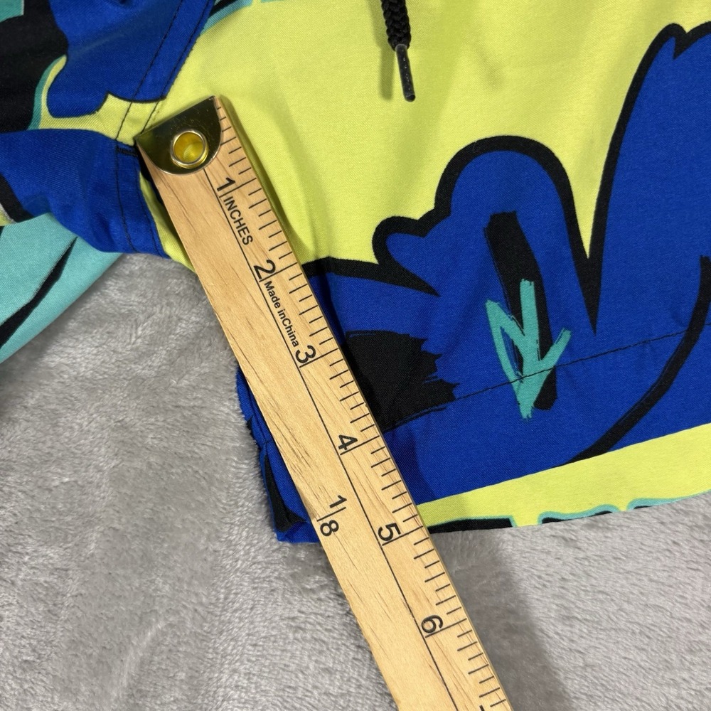 Chubbies Swim Trunks Mens Medium Yellow 4.5" Palm Print Quick Dry Surfer Beach - Picture 4 of 11